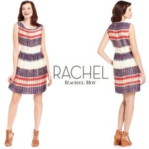 Rachel Roy Pleated Sleeveless A-Line Dress